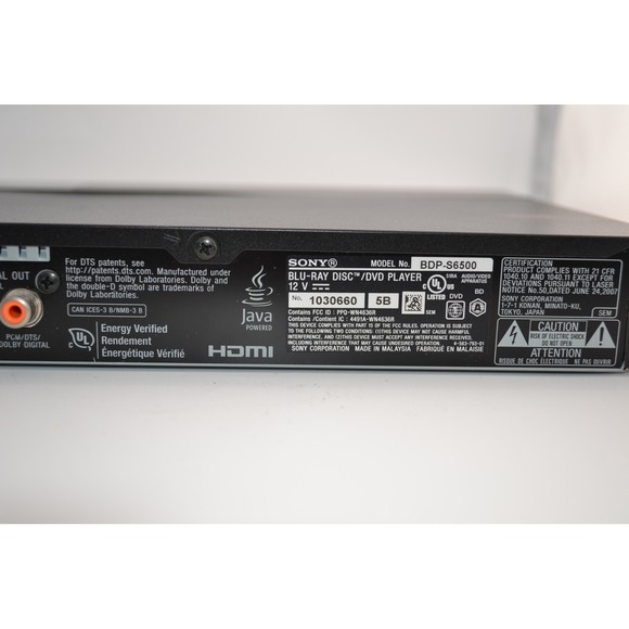 SONY BDP S6500 Blu Ray 3D Upscale 4K Wireless LAN Built-in Disc DVD Player - Picture 4 of 4